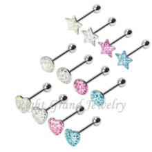 Mixed Star Heart Shapes Best Design Tongue Ring Unique Piercing Jewelry
